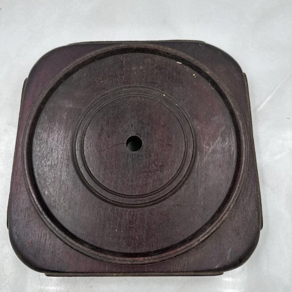 Antique Plant Stand Display Chinese Carved Zitan Hardwood Stand Scroll Foot